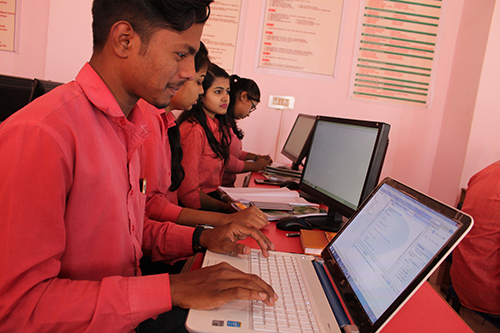 Students of ABIT MCA Dept. are working in the computer Lab