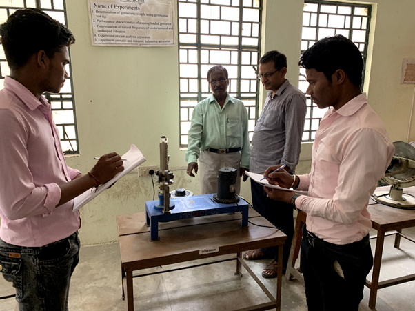Mechanical Engineering students of ABIT conduct experiments to know machine dynamics phenomena associated with different types of governors.